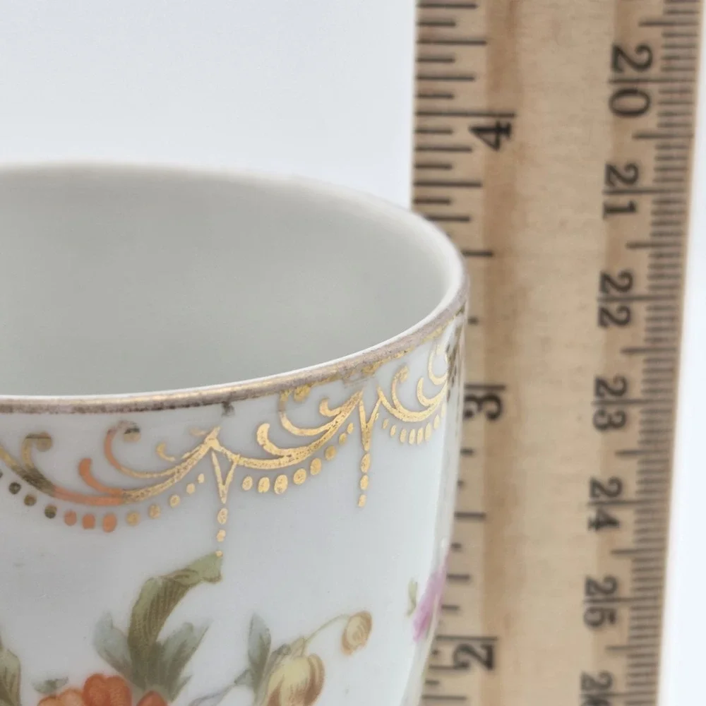 Rosenthal Selb Dresden Floral Porcelain Egg Cup With Gold‎ Trim Cottagecore
